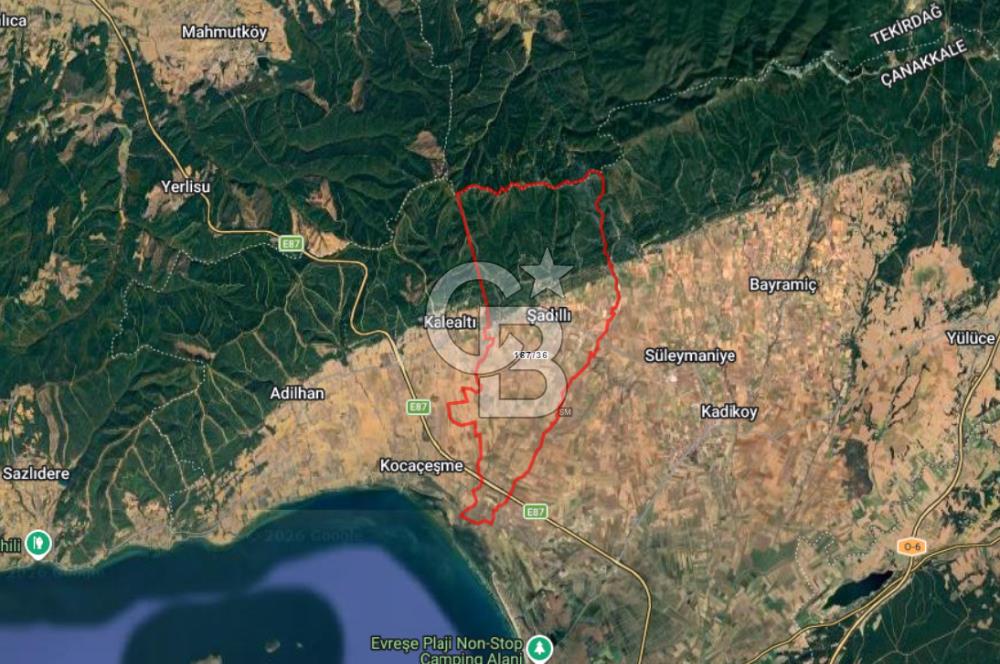 GELİBOLU ŞADILLI (SAROS KÖRFEZİ) KÖY YOLUNA CEPHE DENİZ MANZARALI SATILIK CAZİP TARLA