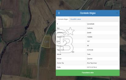 GELİBOLU ŞADILLI (SAROS KÖRFEZİ) KÖY YOLUNA CEPHE DENİZ MANZARALI SATILIK CAZİP TARLA