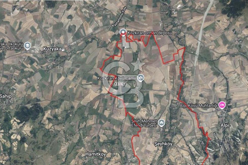 Kastamonu Şeyh Köyü'nde Satılık Tarla: 1505m², Yola Cepheli