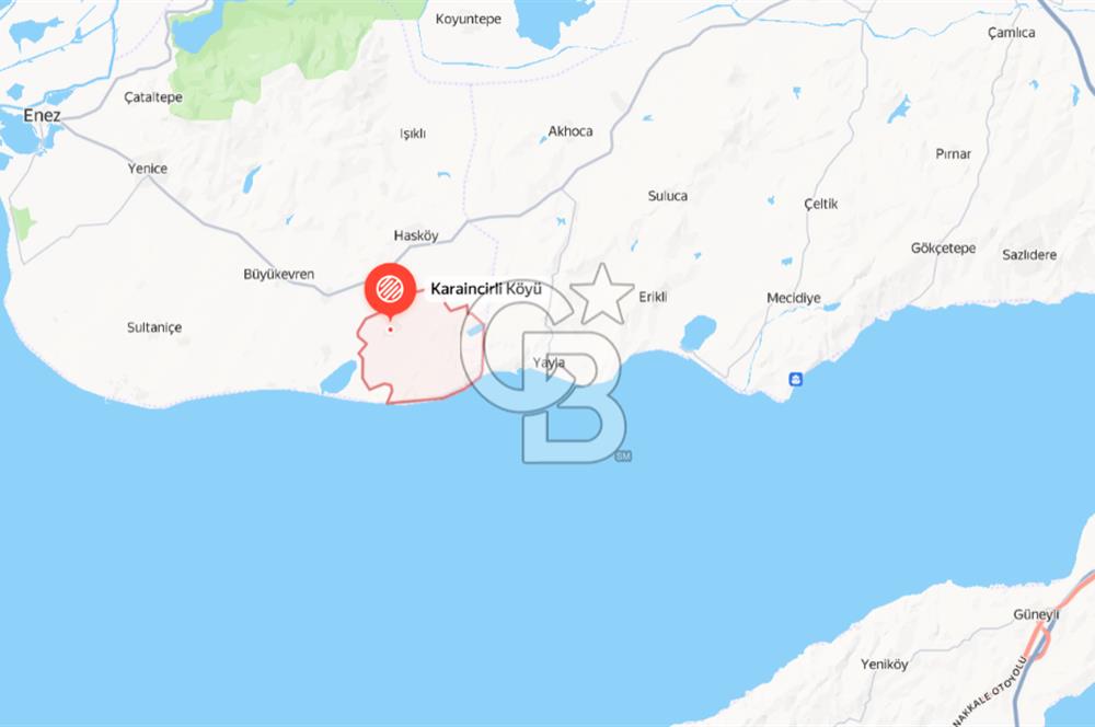 Enez Karaincirli'de , Sahile Yakın, Yatırımlık Satılık Tarla 