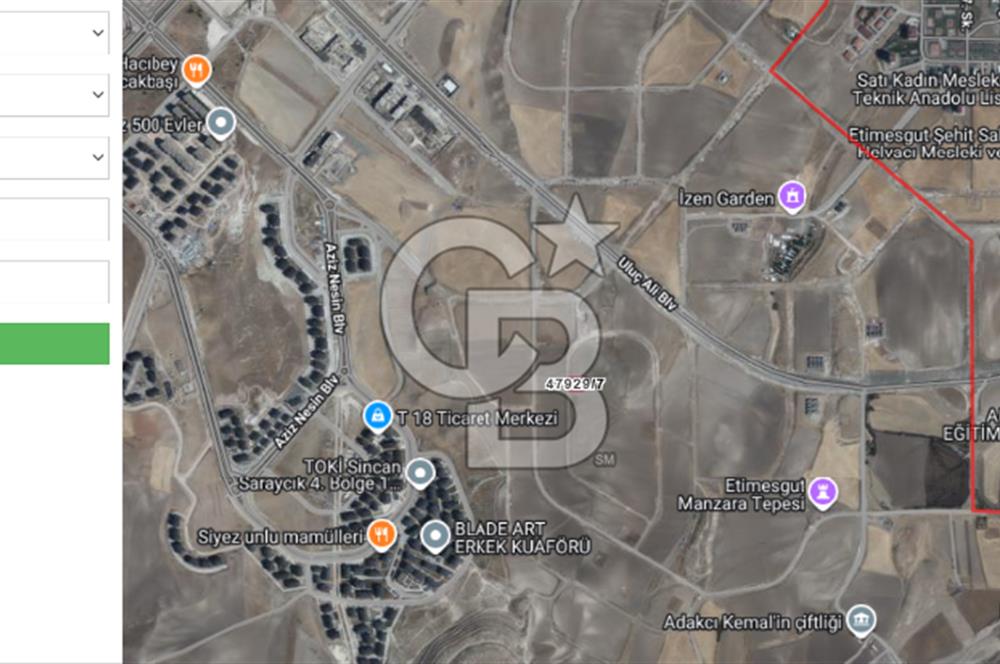 Etimesgut Uluç Ali Bulvarı Üzeri Satılık İmarlı Arsa