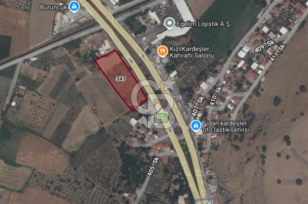 CB ODAK'TAN MENEMEN BURUNCUKTA YOLA CEPHELİ SATILIK 5.597M2