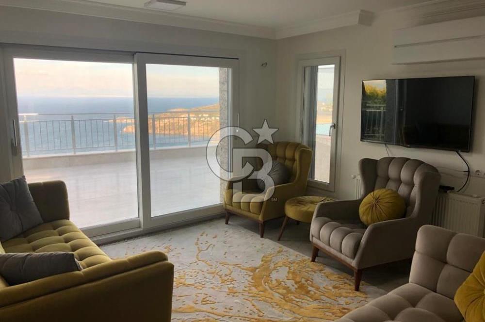 YALIKAVAK KIZILBURUNDA FULL DENİZ MANZARALI 4+2 HAVUZLU VİLLA