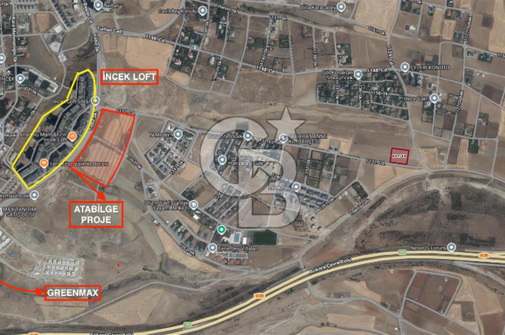 GÖLBAŞI İNCEK KIZILCAŞAR MAHALLESİ 6.000M2 SATILIK İMARLI ARSA