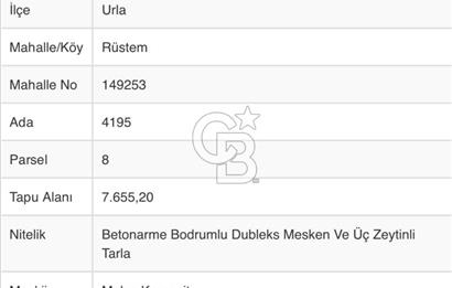 Urla Rüstem Mahallesi OD Urla Yakını 193 m2 Satılık Tarla