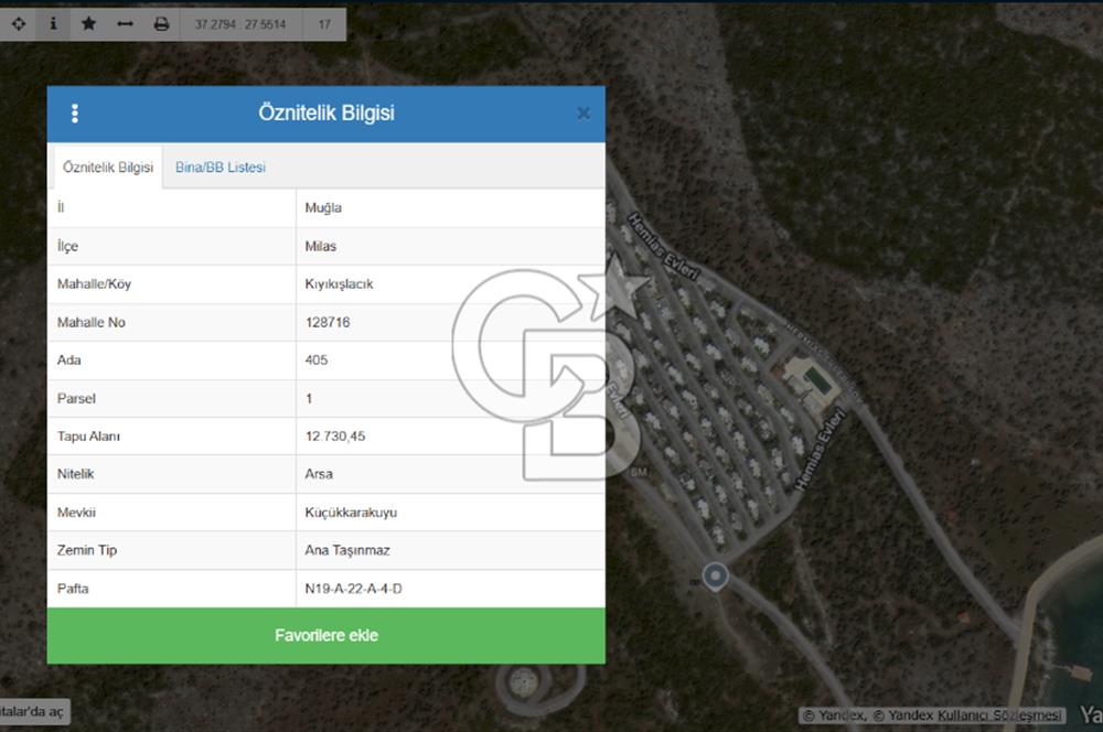 MUĞLA MİLAS KIYIKIŞLACIK MH. SATILIK VİLLA İMARLI ARSA HİSSESİ
