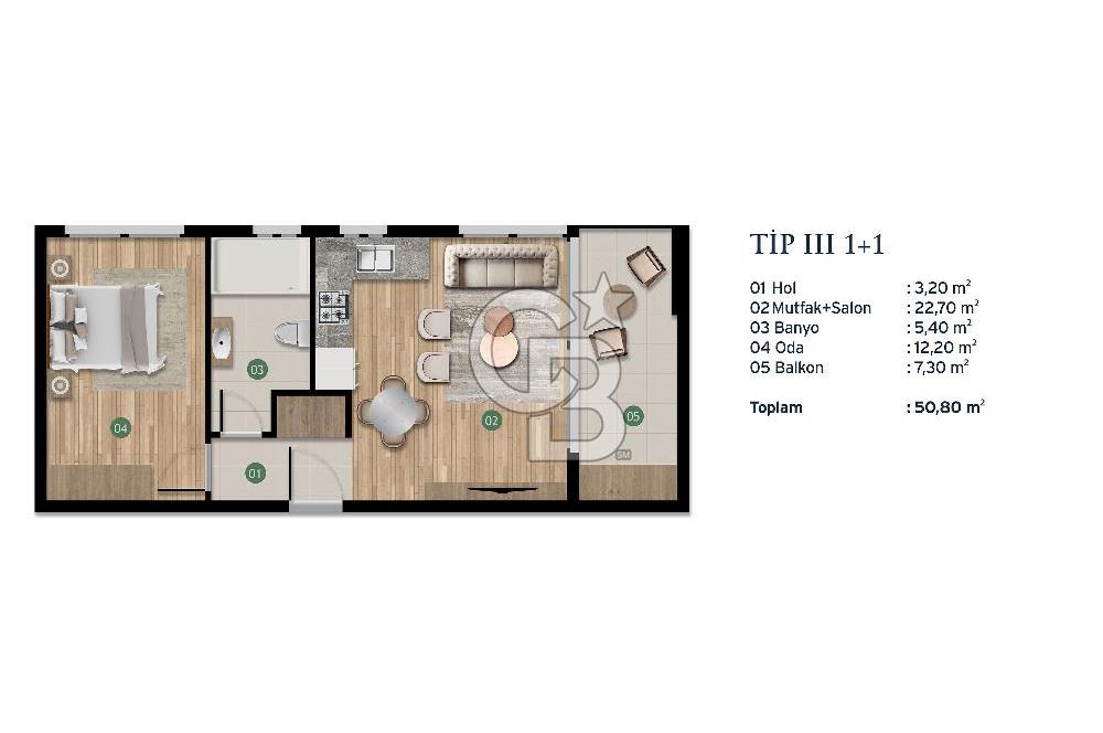 LEFKE GEMİKONAĞINDA DENİZE SIFIR 1+1 DAİRE YATIRIM FIRSATI