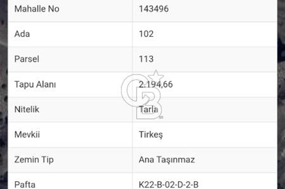 KÜTAHYA GEDİZ ÇELTİKÇİ'DE CB İYA'DAN SATILIK TEK TAPU TARLA