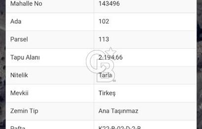 KÜTAHYA GEDİZ ÇELTİKÇİ'DE CB İYA'DAN SATILIK TEK TAPU TARLA