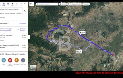 LAPSEKİ'DE GES VE ÇİFTLİK YATIRIMINA UYGUN SATILIK TARLA