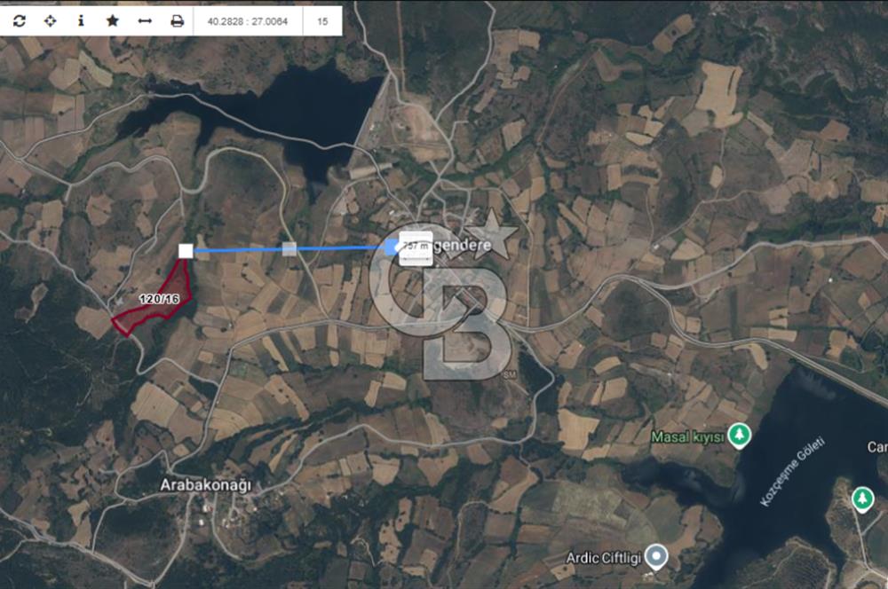 LAPSEKİ'DE GES VE ÇİFTLİK YATIRIMINA UYGUN SATILIK TARLA