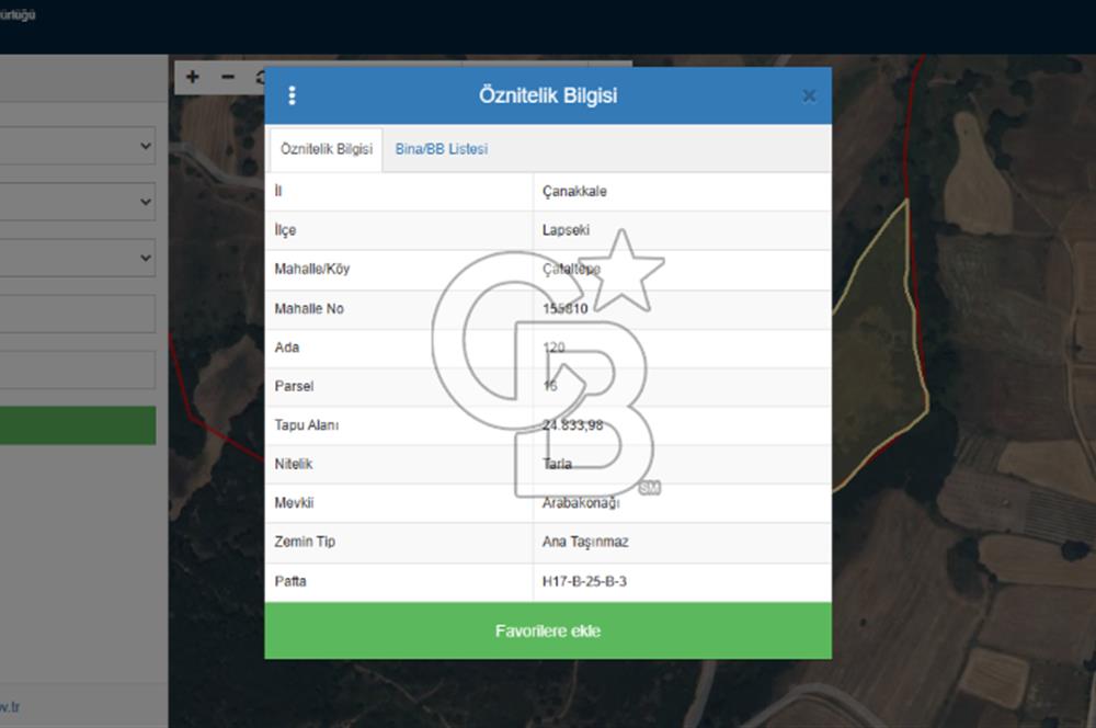 LAPSEKİ'DE GES VE ÇİFTLİK YATIRIMINA UYGUN SATILIK TARLA