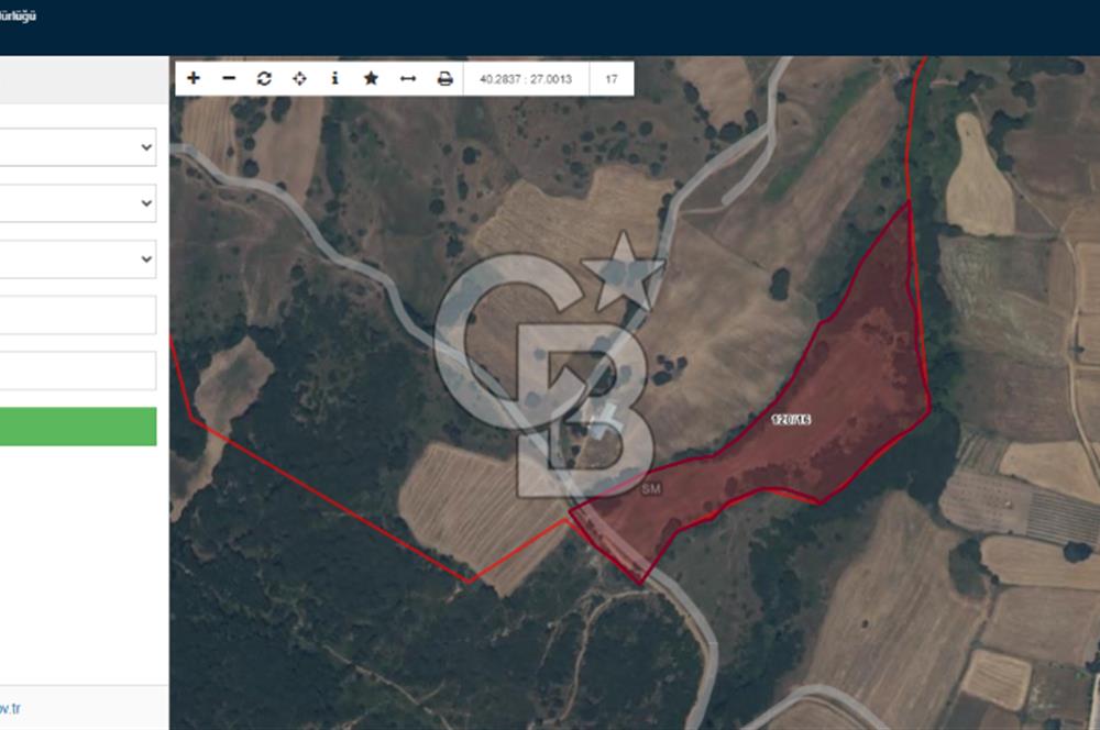 LAPSEKİ'DE GES VE ÇİFTLİK YATIRIMINA UYGUN SATILIK TARLA