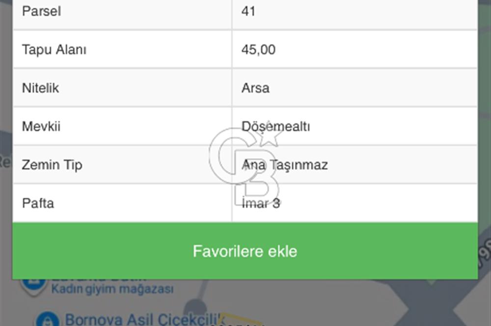 İzmir Bornova İnönü Mahallesi Satılık Ticari Arsa