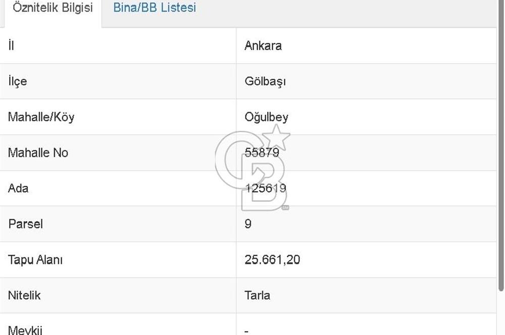 ASELSAN GÖLBAŞI YERLEŞKESİ KARŞISINDA 25.661,2 m² SATILIK TARLA