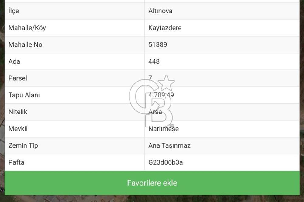 YALOVA ALTINOVA KAYTAZDERE SATILIK K.SANAYİ İMARLI ARSA! 4790M2