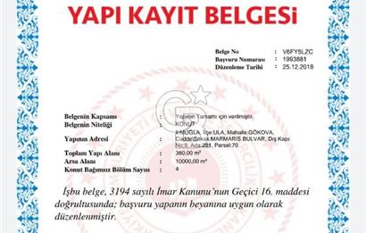 Gökova'da Satılık 80 Milyon TL Villa İmarlı Arsa