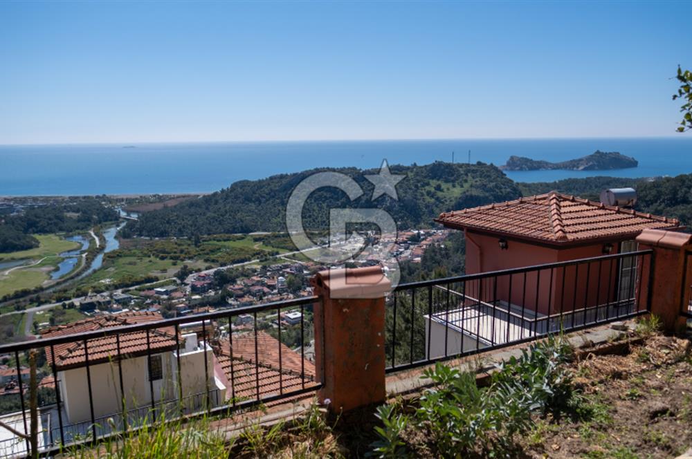 Sarıgerme'de Deniz Manzaralı Kiralık 3+1 Bahçe Tripleksi