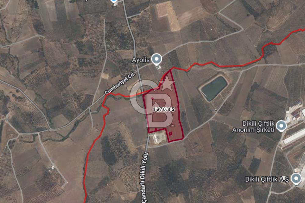 COLDWELL BANKER ROUTE ÇANDARLI DİKİLİ YOLUNA SIFIR SATILIK TARLA