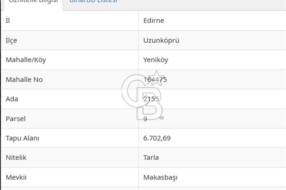 Edirne Uzunköprü Yeniköyde Satılık Yatırımlık Tarla