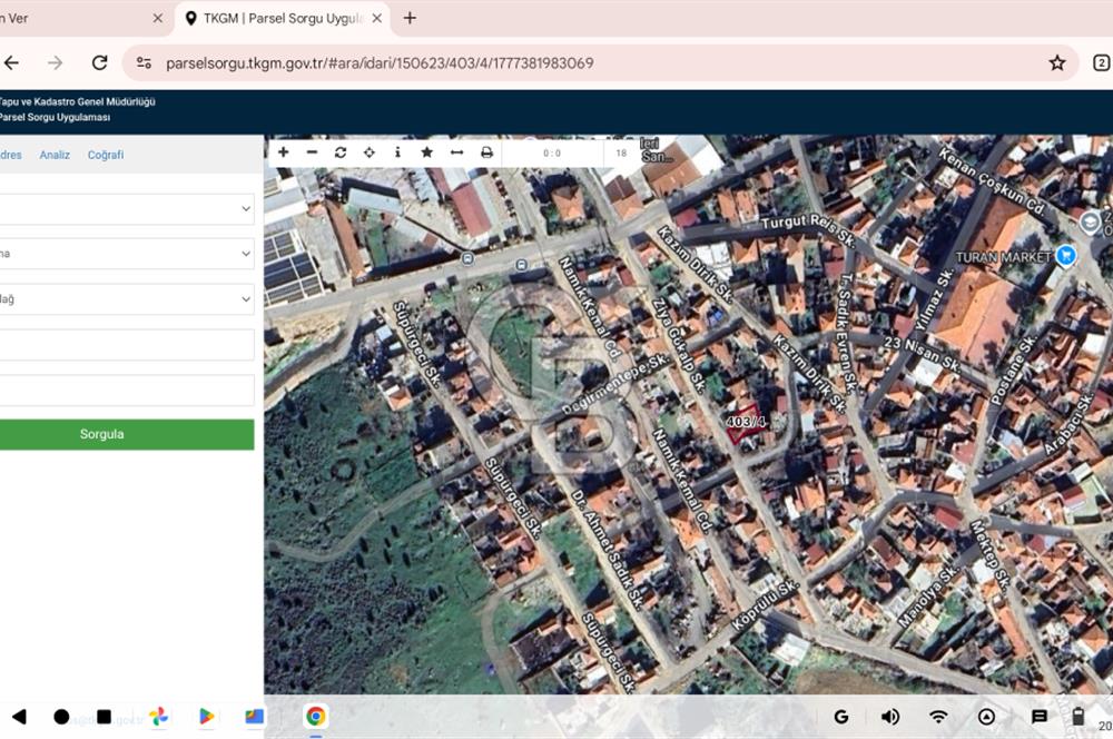 BERGAMA ZEYTİNDAĞ'DA CB iYA'DAN KÖY İÇİ İMARLI SATILIK ARSA