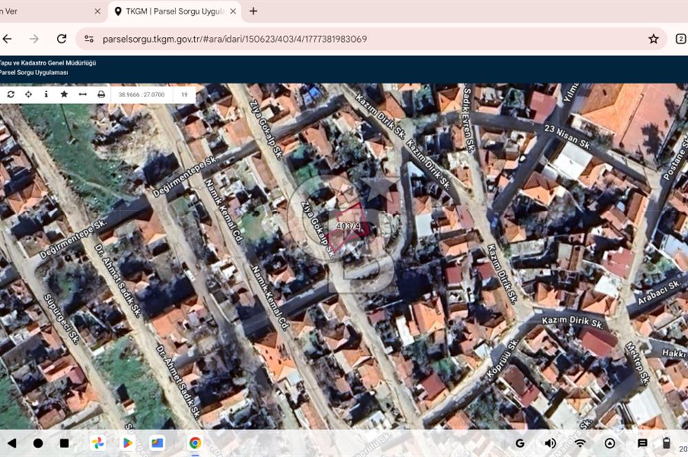 BERGAMA ZEYTİNDAĞ'DA CB iYA'DAN KÖY İÇİ İMARLI SATILIK ARSA