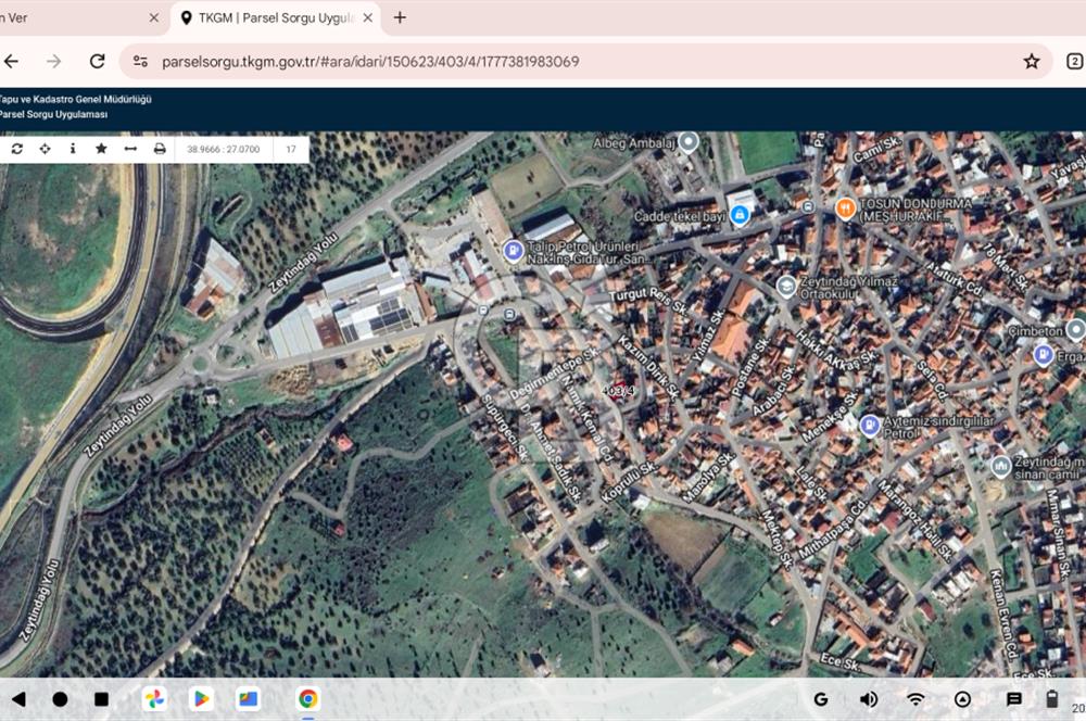 BERGAMA ZEYTİNDAĞ'DA CB iYA'DAN KÖY İÇİ İMARLI SATILIK ARSA