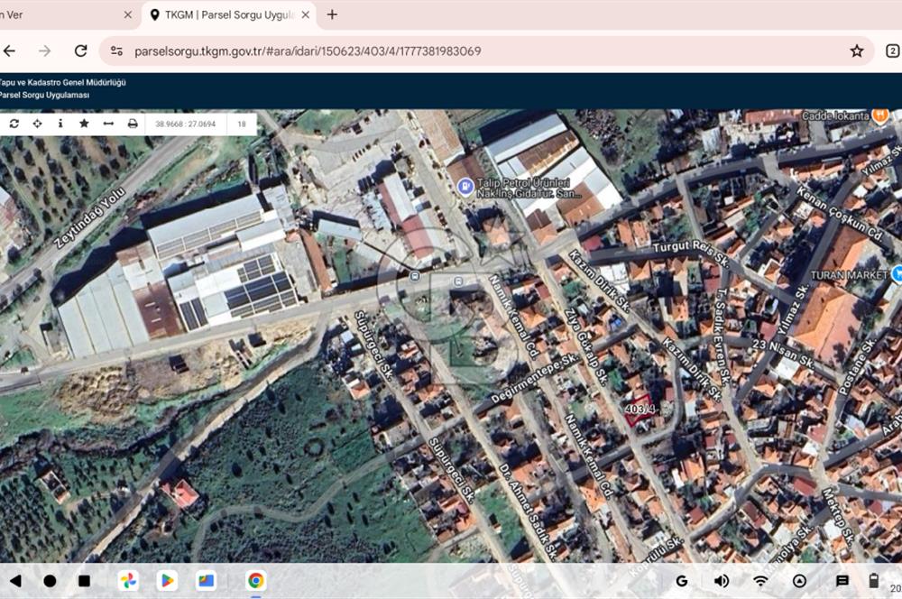 BERGAMA ZEYTİNDAĞ'DA CB iYA'DAN KÖY İÇİ İMARLI SATILIK ARSA