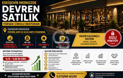 ESKİŞEHİR MERKEZDE YÜKSEK CİROLU DEVREN RESTORAN