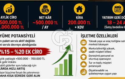 ESKİŞEHİR MERKEZDE YÜKSEK CİROLU DEVREN RESTORAN