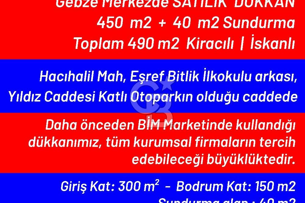 Hacıhalil Mh. Çarşı Merkezde SATILIK 450 m2 SATILIK DÜKKAN