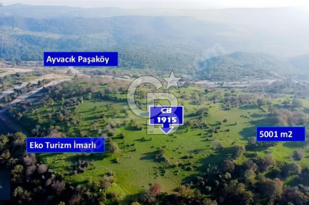 ÇANAKKALE AYVACIK PAŞAKÖY DENİZ MANZARALI İMARLI 5001 M2 ARSA