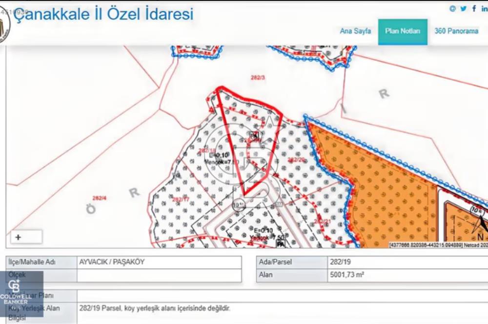ÇANAKKALE AYVACIK PAŞAKÖY DENİZ MANZARALI İMARLI 5001 M2 ARSA