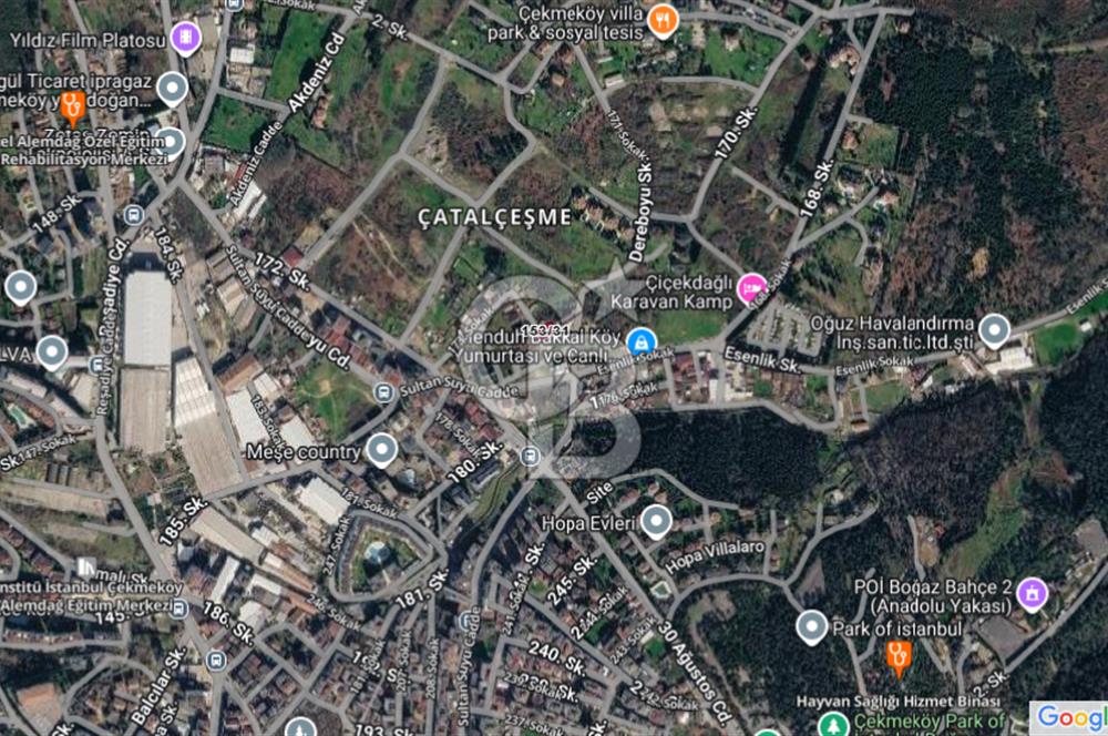 ÇEYMEKÖY ALEMDAĞ’ DA, YOLA CEPHE, 249M2, MÜSTAKİL, PROJESİ HAZIR RUHSATLI VİLLA ARSASI