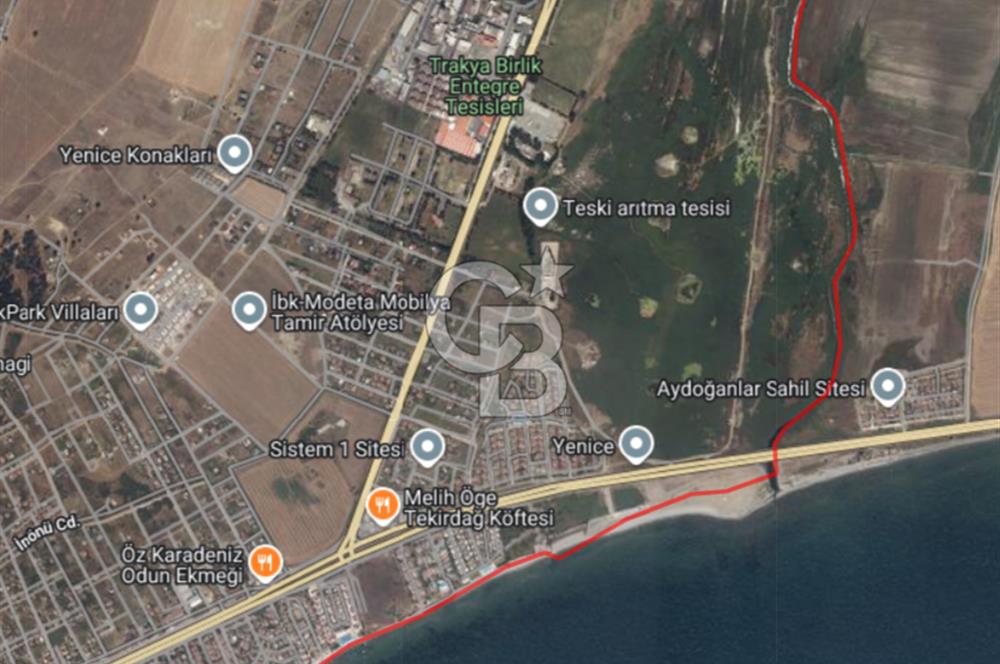 Tekirdağ Çorlu Yenicede Deniz Manzaralı 464m² Villa İmarlı Arsa