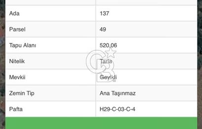 ÇUBUK GÜMÜŞYAYLA KÖY İÇİNDE SATILIK TARLA