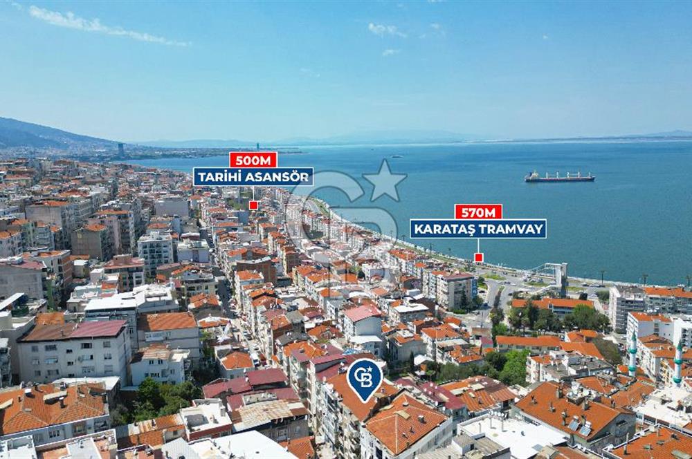 Konak Karataş'ta Geniş 3+1 Manzaralı 3 Balkonlu Satılık Daire