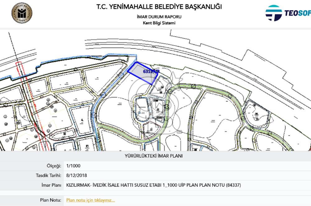 YATIRIMCIYA UYGUN! YENİMAHALLE SUSUZDA 281 M² ARSA PAYI