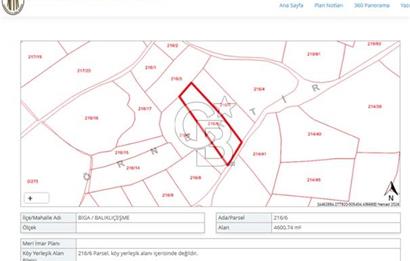 ÇANAKKALE BİGA BALIKLIÇEŞME ANA YOL CEPHELİ 4600m2 SATILIK TARLA FIRSATI