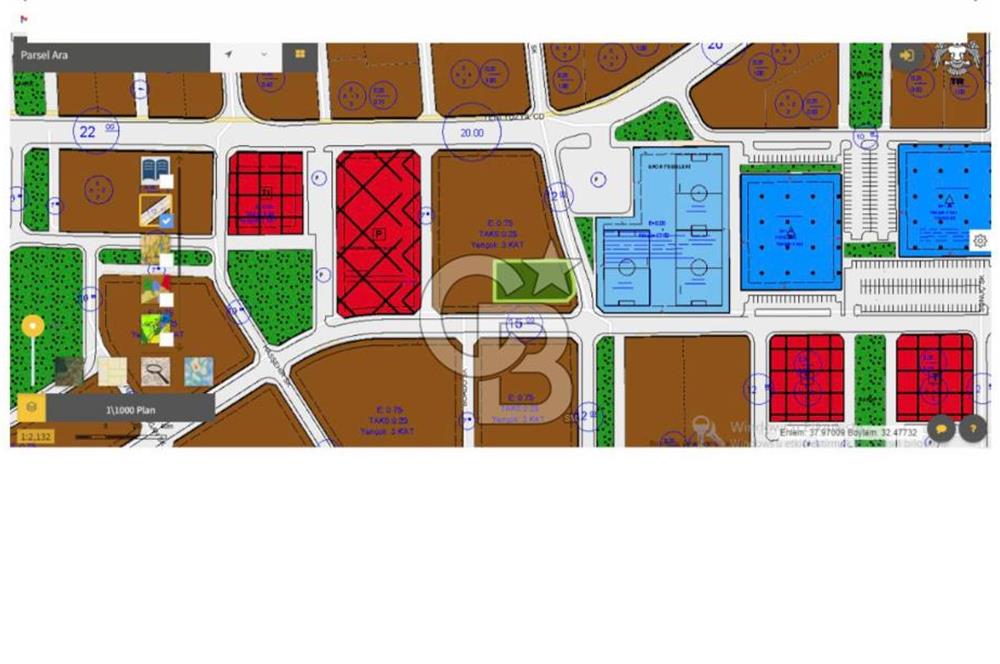 SİLLE SELEHATTİN EYYUBİ MAH. 1326m² 0,75 EMSAL SATILIK KÖŞE ARSA