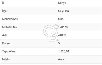 SİLLE SELEHATTİN EYYUBİ MAH. 1326m² 0,75 EMSAL SATILIK KÖŞE ARSA