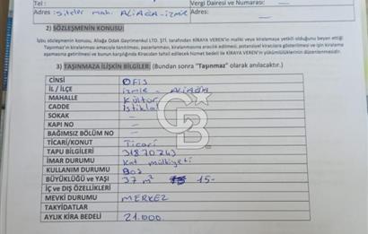 ALİAĞA MERKEZDE KİRALIK OFİS