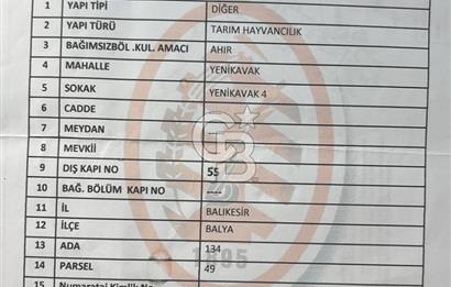 BALYA YENİKAVAK MH'DE SATILIK 2.658 M² ÇİFTLİK + TARLA