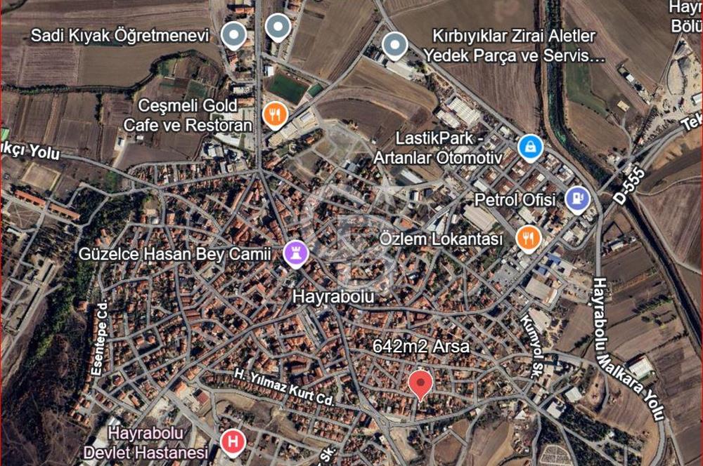 Hayrabolu Merkezde toplam 642m2 Satılık İmarlı Arsa