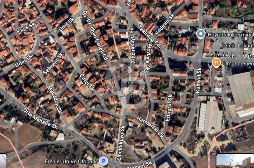 Hayrabolu Merkezde toplam 642m2 Satılık İmarlı Arsa