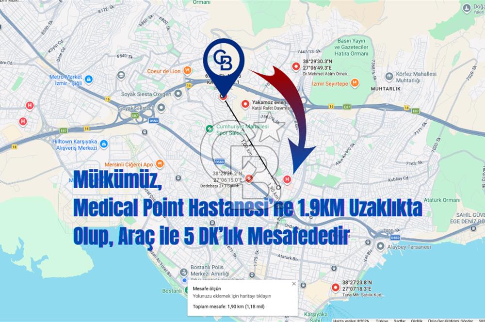 Karşıyaka İnönü Mh. Full Tadilatlı Ferah 3+1 Daire