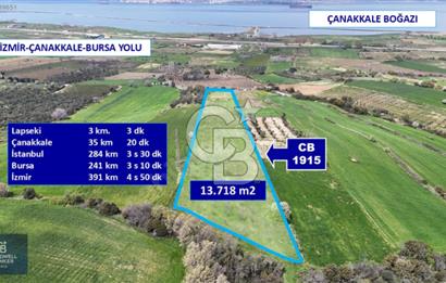 ÇANAKKALE LAPSEKİ BOĞAZ MANZARALI YOLA CEPHELİ SATILIK TARLA