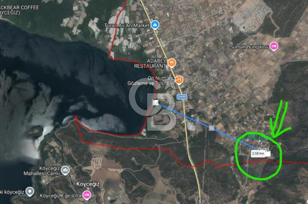 MUĞLA KÖYCEĞİZ ZEYTİNALANI MAHALLESİNDE KARGİR EV VE AVLUSU