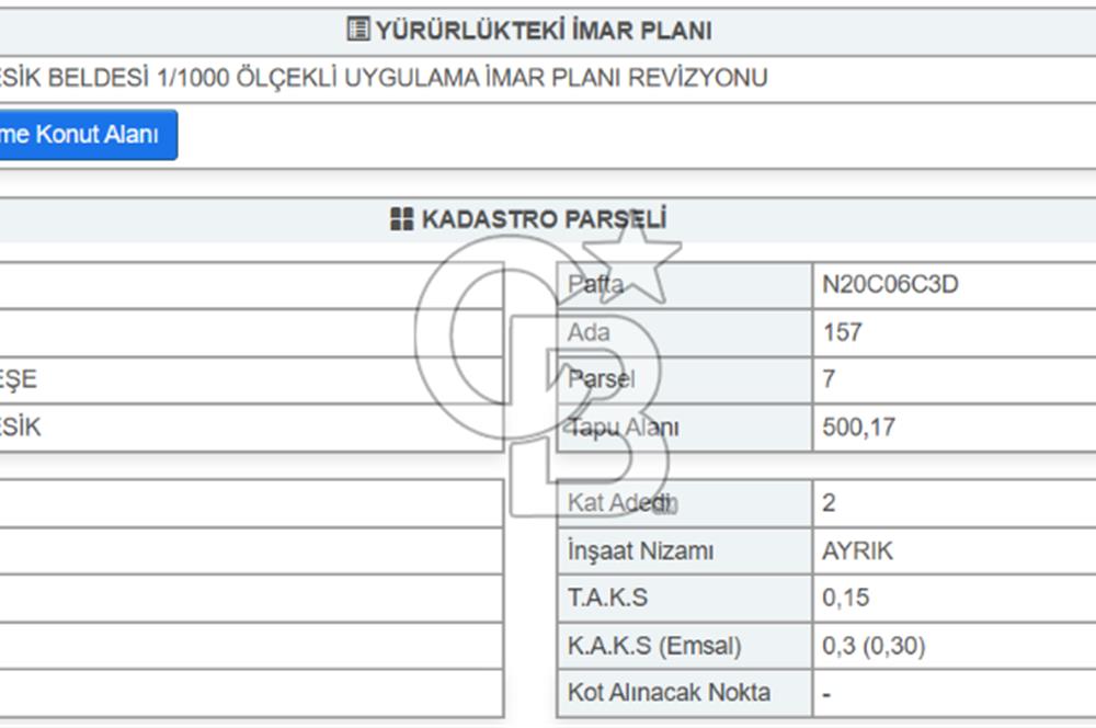 Muğla Yerkesik’te Yatırımlık İmarlı Arsa Fırsatı