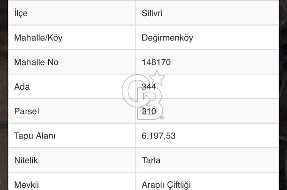 Silivri Değirmenköy’de 434m2 Satılık Hisseli Tarla